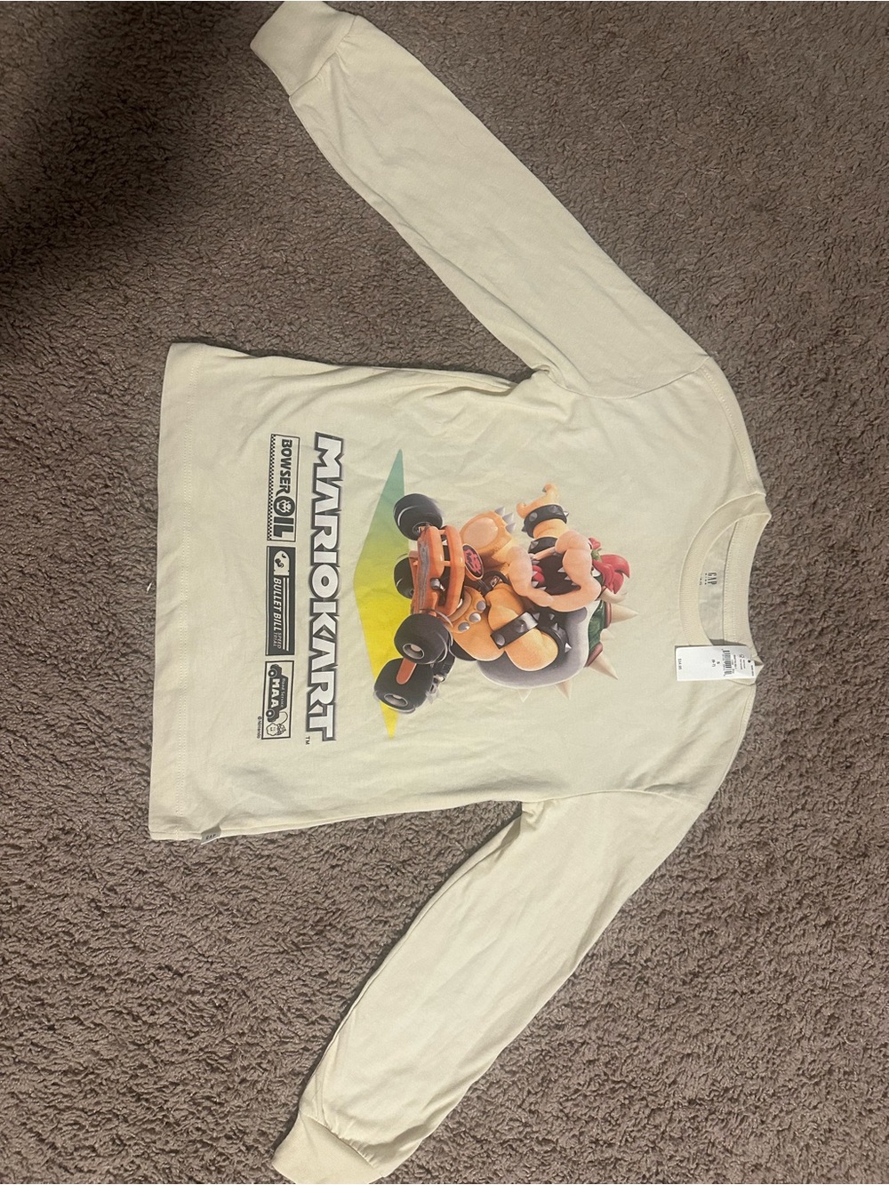 GAP Cream Mario Kart Bowser Long-Sleeve Tee